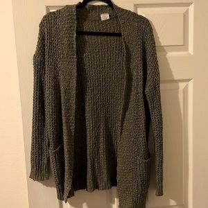 Medium, long knit, olive green cardigan, you can see brand & size in picture
